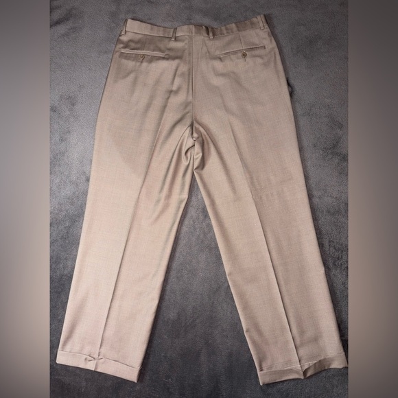Nordstrom Zanella Size 36 Bennett Dark Khaki Wool Business Wedding Dress Pants - Picture 10 of 12